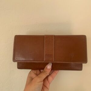 Vintage Coach Rich Brown Leather Clutch
